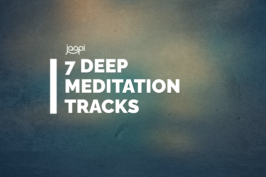 Cover for 7 DEEP MEDITATION TRACKS blog post featuring deep green hues