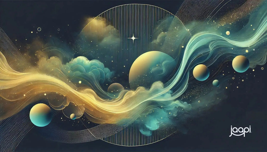 Surreal cosmic scene depicting Etheric Waves and energy streams in nebulous space.