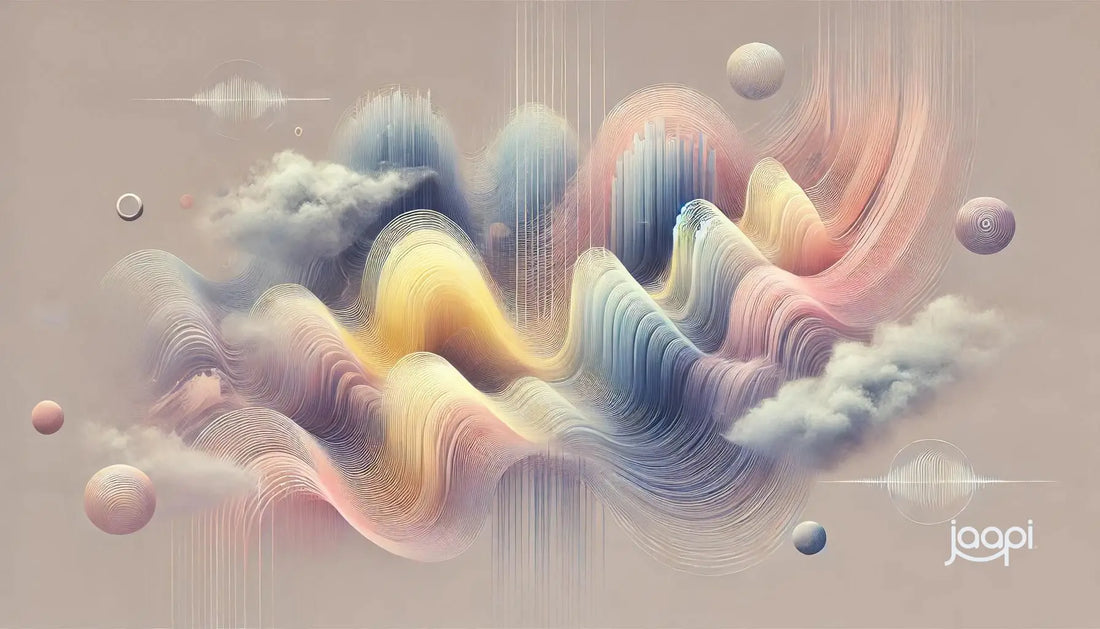 Ethereal pastel waves illustrate Meditation Music benefits and Pema Chödrön’s teachings.