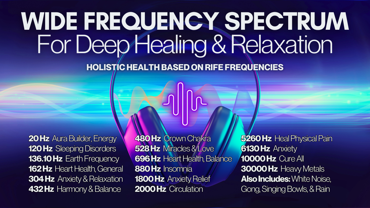 Load video: Wide frequency healing plus Rife frequencies for Youtube