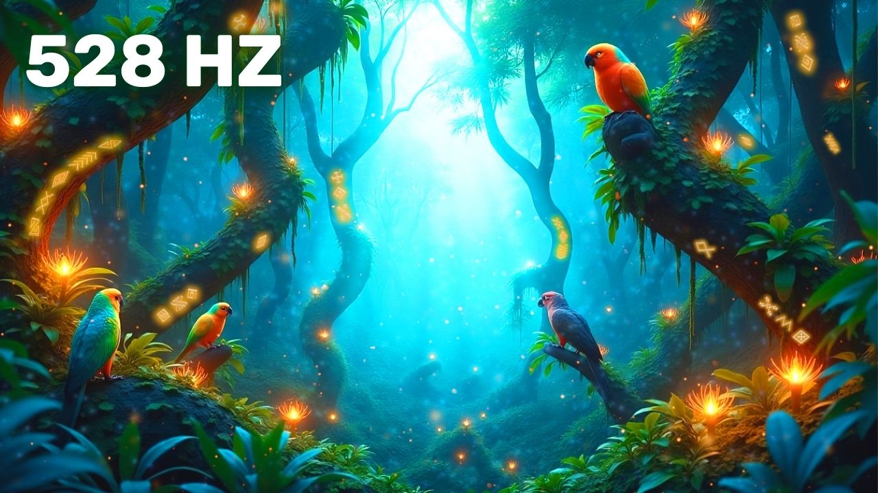 Load video: Cover for 528Hz Tropical Rainforest Medicine 🌿 Plant Healing &amp; Earth Connection YouTube Video
