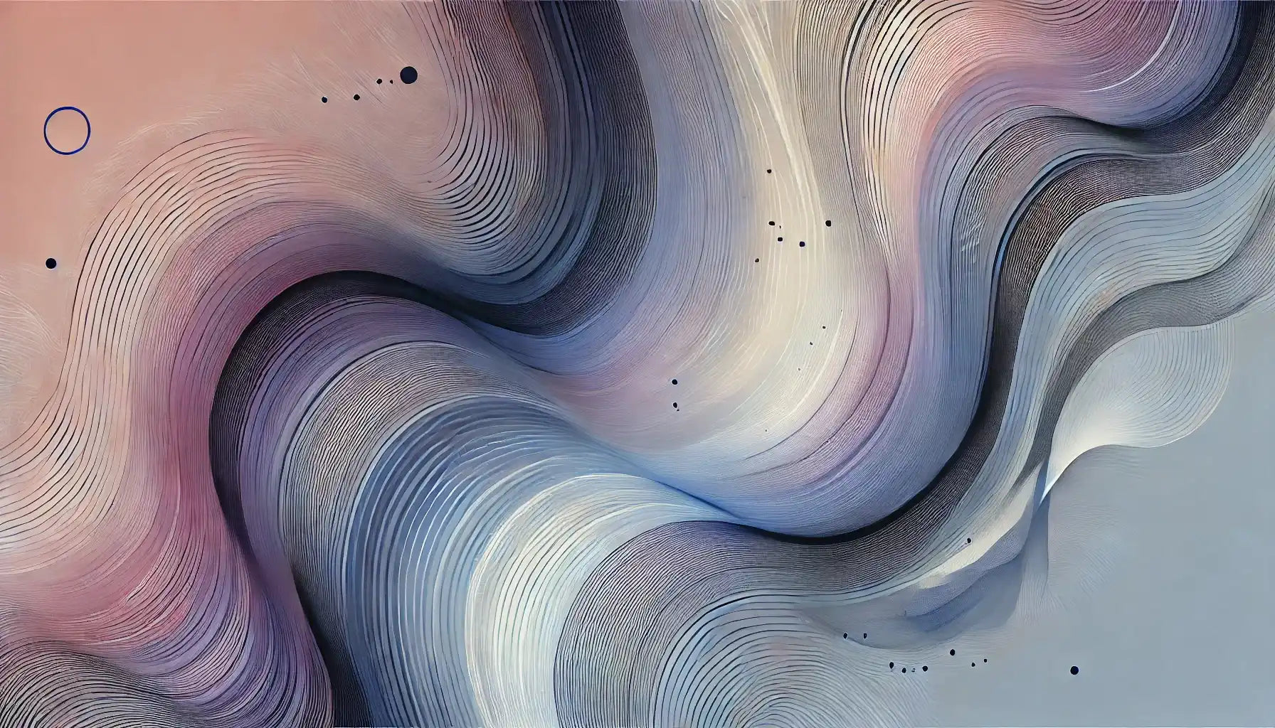 Undulating abstract pattern of curved lines in pastel colors.