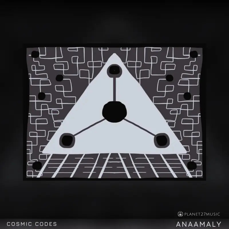 White triangle with three black circles symbolizing Cosmic Codes and Solfeggio Frequencies