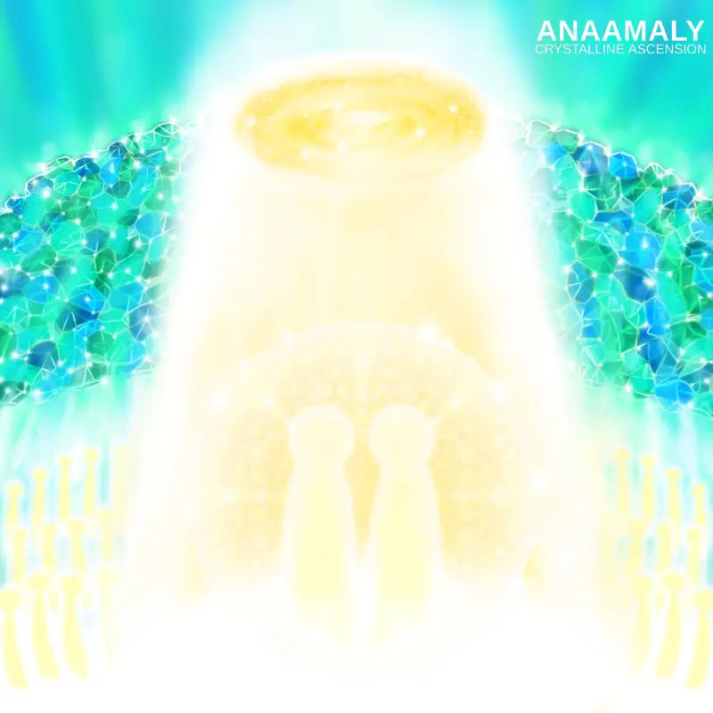 Glowing ethereal figure in Crystalline Ascension radiating true lightbody blueprint