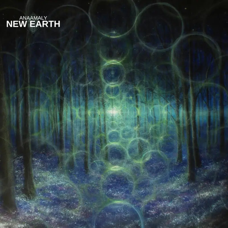 Album cover for New Earth featuring a mystical forest scene for sound meditation dedicated