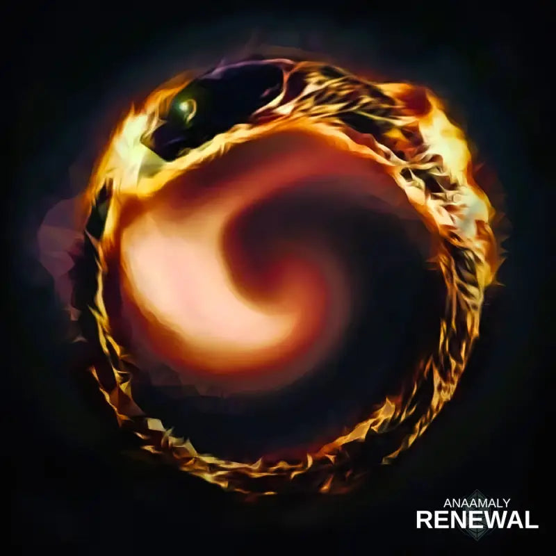 Fiery serpent dragon design representing black tourmaline energy in Renewal product